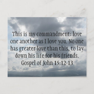 Gospel of John 15:12-13 Postcard