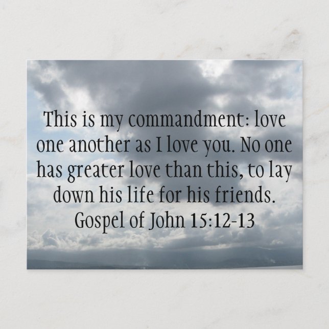 Gospel of John 15:12-13 Postcard (Front)