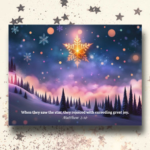 Gospel of Matthew KJV Scripture Christmas Star  Holiday Postcard