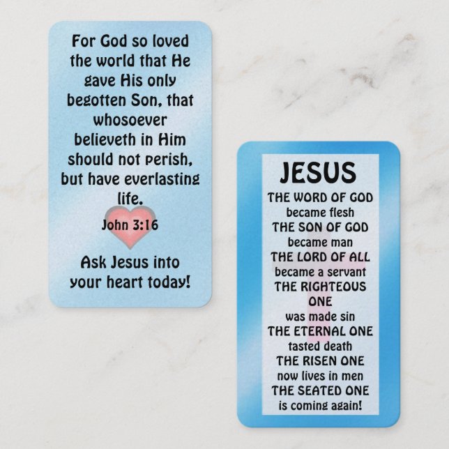 Gospel Tract Card (Front/Back)