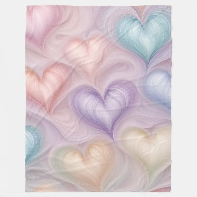 Gossamer Hearts Fleece Blanket (Front)
