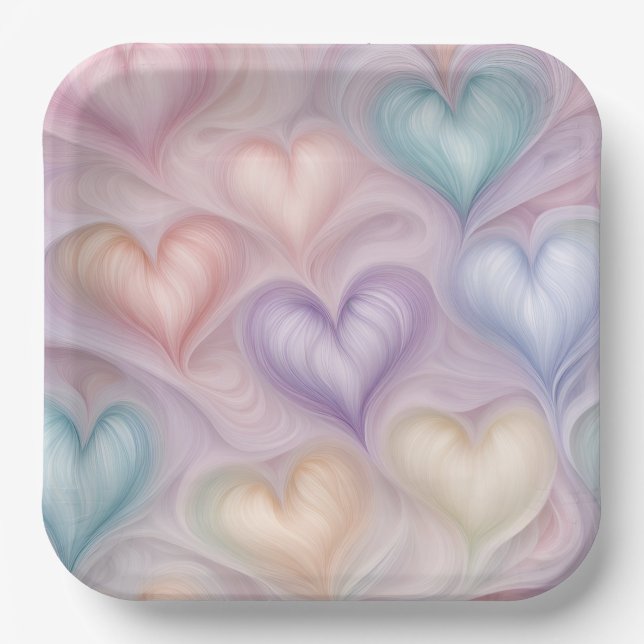 Gossamer Hearts Paper Plate (Front)