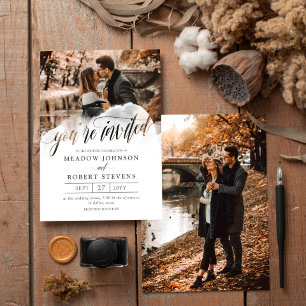 Gossamer Overlay Photo Informal Wedding Invitation
