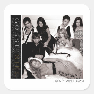 Gossip Girl Black and White Group Graphic Square Sticker