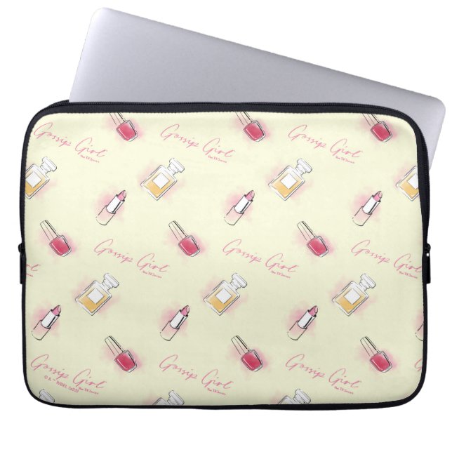 Gossip Girl Lipstick & Perfume Pattern Laptop Sleeve (Front)