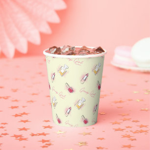 Gossip Girl Lipstick & Perfume Pattern Paper Cups
