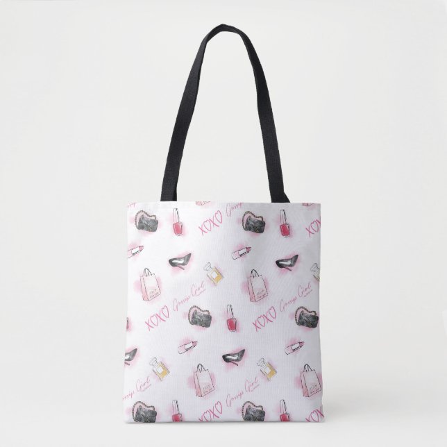 Gossip Girl Makeup Pattern Tote Bag (Front)