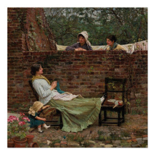 Gossip - John William Waterhouse Poster
