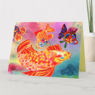 Gossiping fish all occasions greeting card