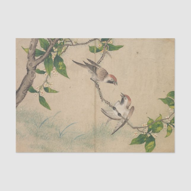 Gossiping Sparrows by Zhang Ruoai Tissue Paper (Front)