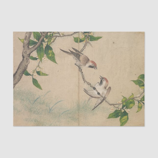 Gossiping Sparrows by Zhang Ruoai Tissue Paper (Front)