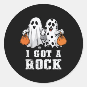 Got A Rock Ghost Halloween Spooky Trick Treat Scar Classic Round Sticker