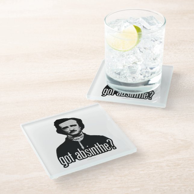 got absinthe? glass coaster (Angled)
