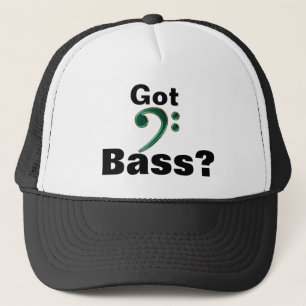 Got Bass? Green Bass Clef Music Hat