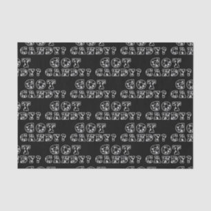 Got Candy? Black & White Skulls Halloween Tissue Paper