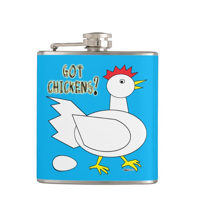 Got Chickens? Hip Flask (Front)