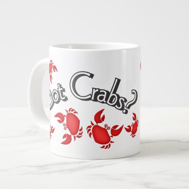 Got Crabs? Saying Red Crabs Humour Large Coffee Mug (Front Left)