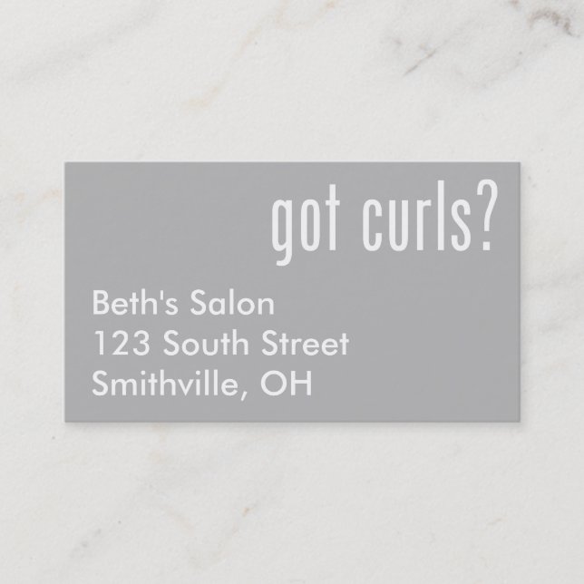 Got Curls? Appointment Card (Front)