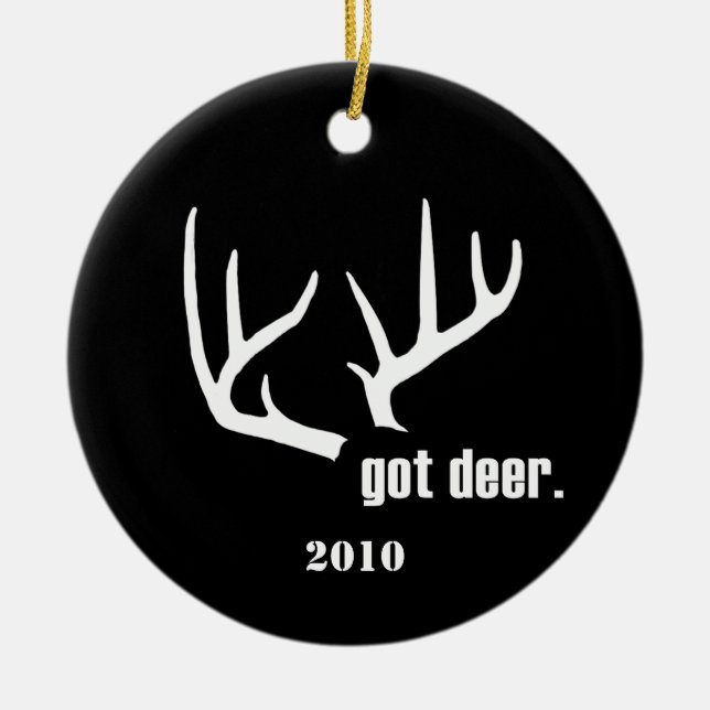 Got deer? Customisable Hunter Success Ornaments (Front)