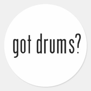 got drums? classic round sticker