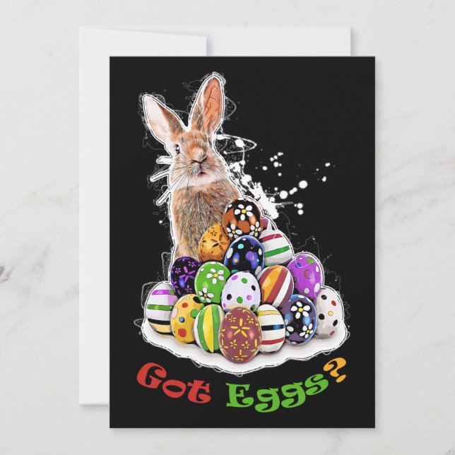 Got Eggs? Funny Easter Bunny Eggs Thank You Card (Front)