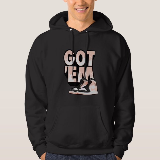 Got Em Sneaker Match 1 Mid Arctic Crimson Tint Ora Hoodie (Front)