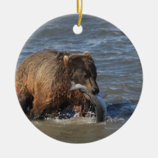 Got Fish? Alaska Brown Bear gifts Ceramic Tree Decoration