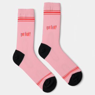 Got fish? Red letter fish in pink water? Socks