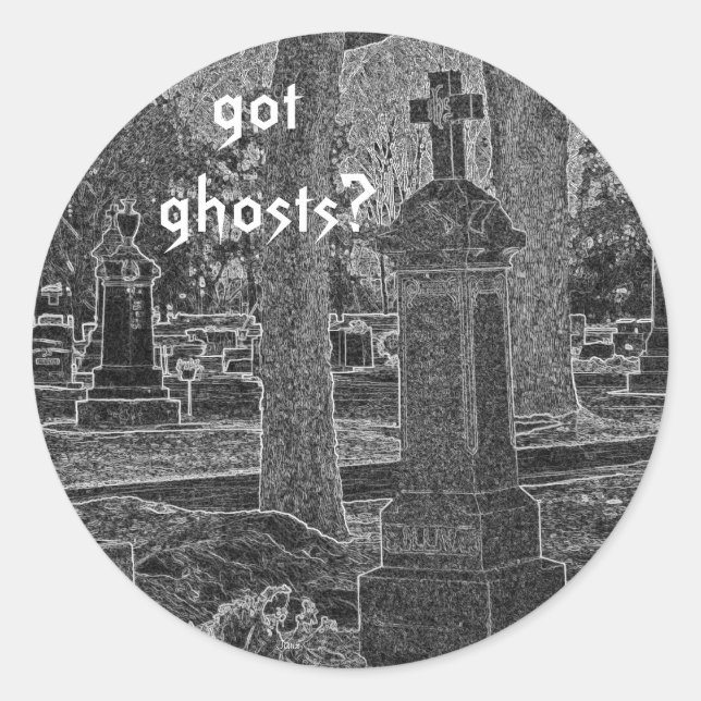 got ghosts? classic round sticker (Front)