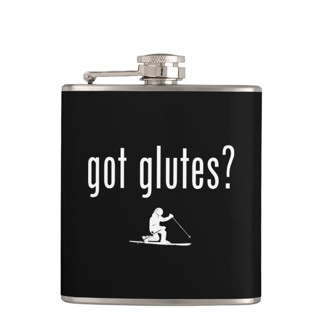 Got Glutes Telemark Skiing Hip Flask (Front)