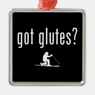 Got Glutes Telemark Skiing Metal Tree Decoration