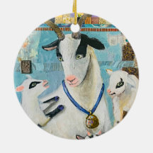 Got Goat #4: Madonna and Kids porcelain ornament