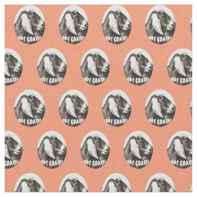 Got Goats Animal Art Fabric (Close Up)