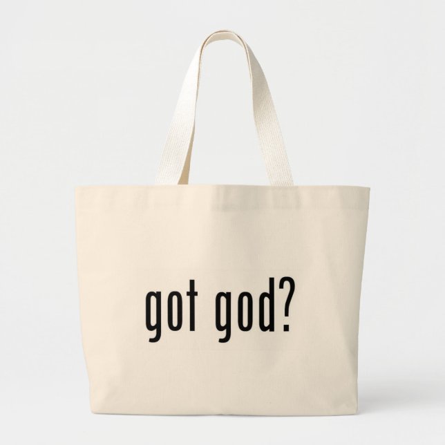 got god? large tote bag (Front)