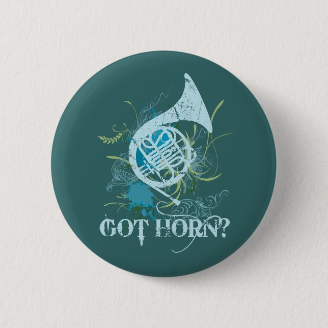 Got Horn Grunge Music Button (Front)