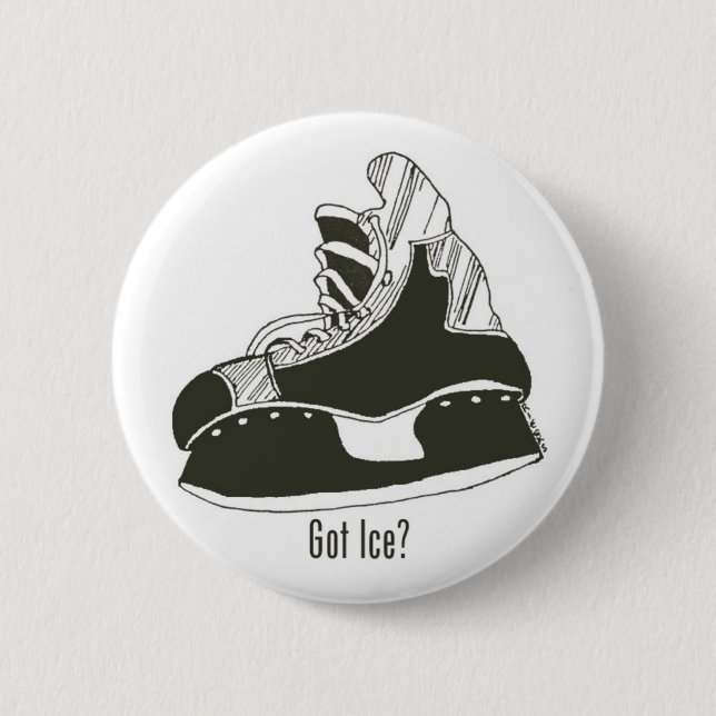 Got Ice? Hockey Skate Button (Front)