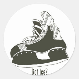 Got Ice? Hockey Skate Sticker Small Round