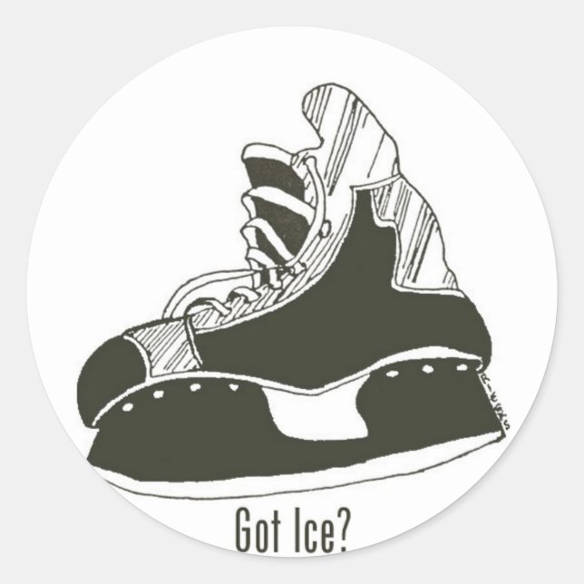 Got Ice? Hockey Skate Sticker Small Round (Front)
