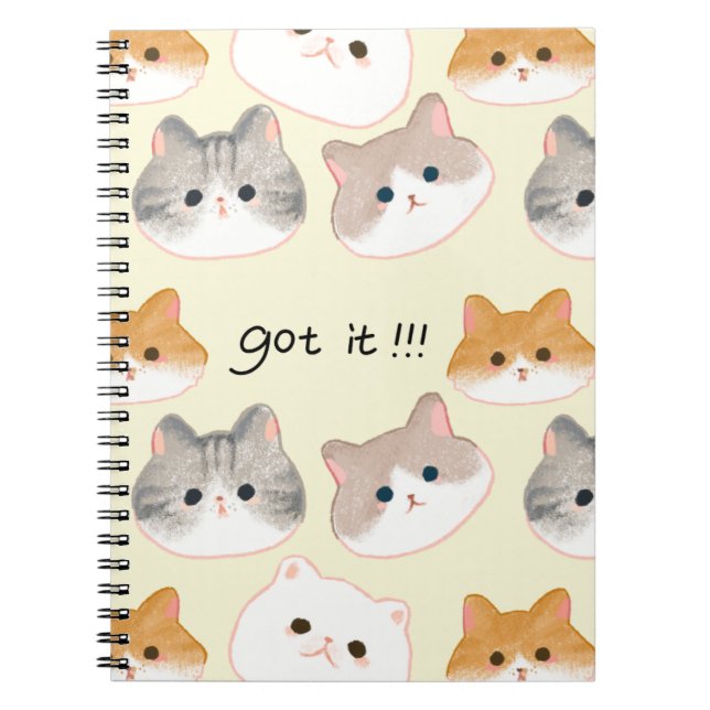 "Got it! Adorable Cat Faces Notebook 🐾 (Front)