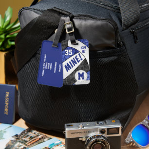 Got it! girl's blue black volleyball team colours luggage tag