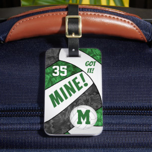 Got it! girl's green black volleyball team colours luggage tag
