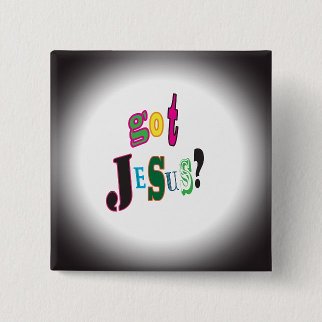 Got Jesus Christ Lord God Black Oval Abstract 15 Cm Square Badge (Front)