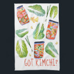 GOT Kimchi? Spicy Ingredients Watercolor Fun Tea Towel<br><div class="desc">Decorate your kitchen with this fun kimchi dish towel. Makes a great holiday,  housewarming or wedding gift! 
You can customise it and add text too.
Check my shop for lots more colours and patterns!</div>