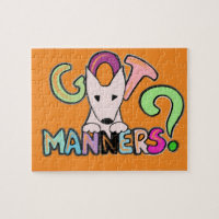 GOT MANNERS? English Bull Terrier pet art