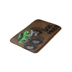 Got Mud? Green Monster Truck Bath Mat for Kids