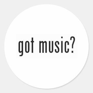 got music? classic round sticker