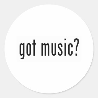 got music? classic round sticker