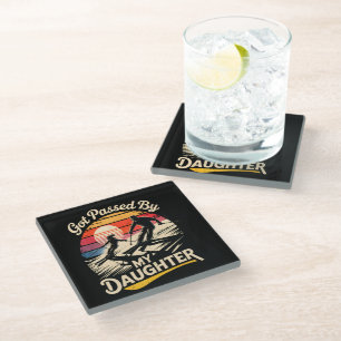 Got Passed By My Daughter Funny Skiing Ski Lover Glass Coaster