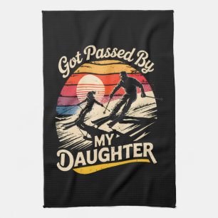 Got Passed By My Daughter Funny Skiing Ski Lover Tea Towel