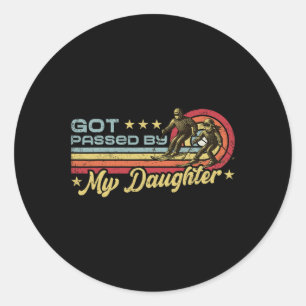 Got Ped By My Daughter Funny Quote Skiing Retro Vi Classic Round Sticker